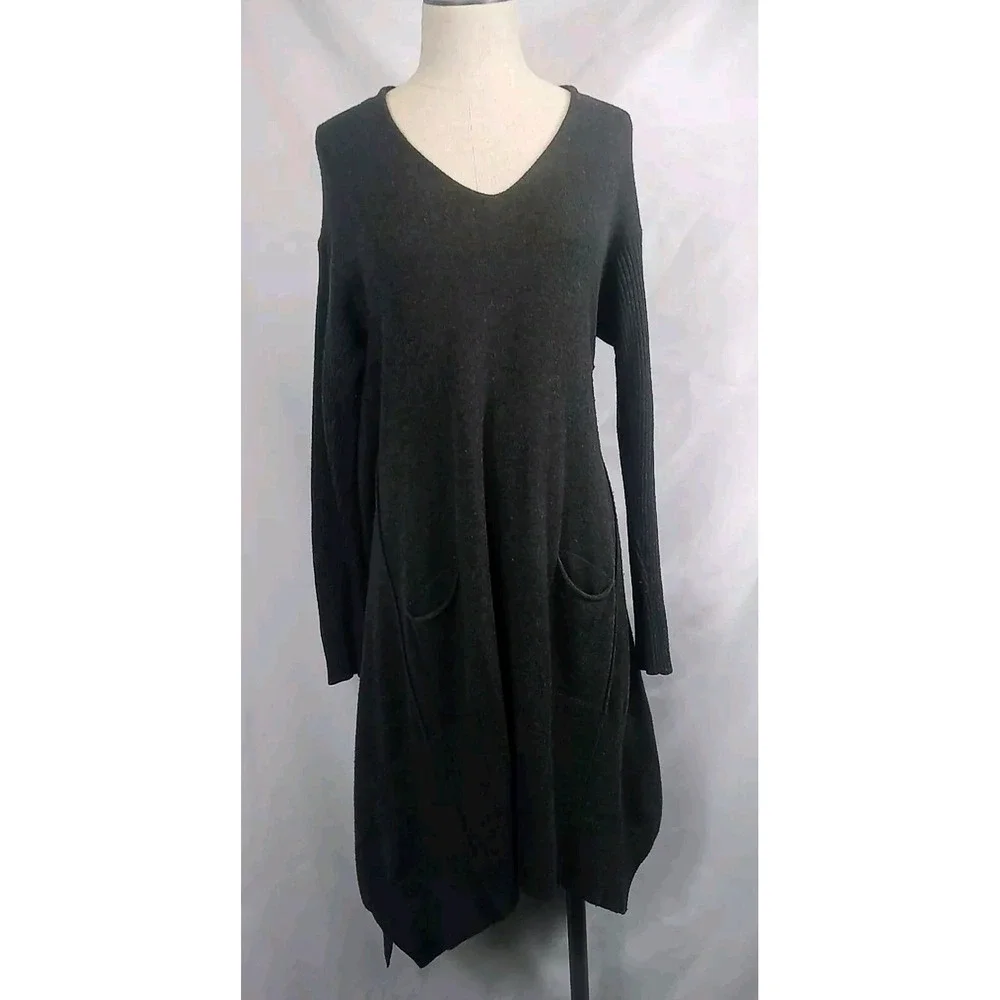 VTG Jodifl Oversized Tunic Sweater Dress Women's Small Pocket Dress Fits Large - Picture 8 of 9